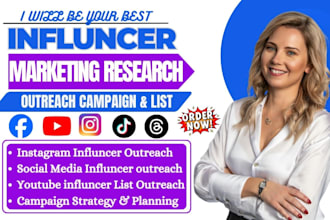 research instagram youtube influencer marketing social media manager outreach