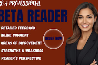 beta read alpha read your memoir, poetry and provide inline comment feedback