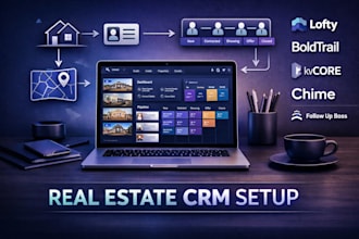 set up real estate crm lofty crm, boldtrail, kvcore, chime, follow up boss, idx