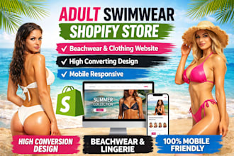 design an adult swimwear or beachwear shopify store website
