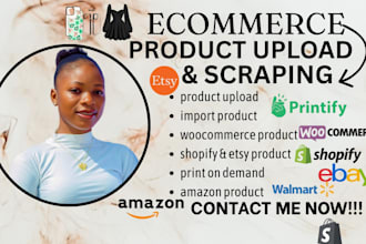 upload products or add products  to shopify etsy store, printify and wocommerce