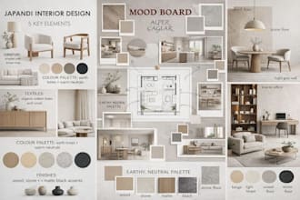 shop for furniture create mood board, layout, floor plan for interior design