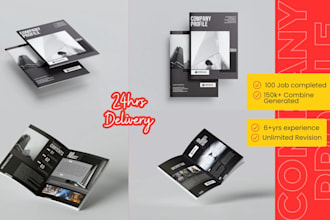 design company profile, tri fold digital brochure, annual report, booklet design