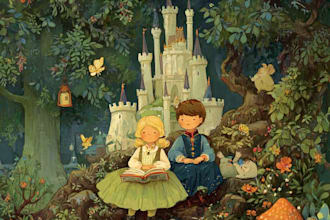 create a classical vintage fairy tale illustration