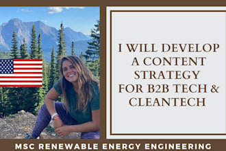 develop a content strategy for cleantech, renewable energy, sustainability