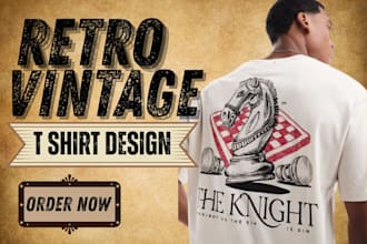 design retro vintage t shirt design, graphic t shirt design for etsy pod shop