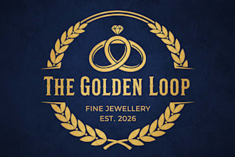 design a luxury vintage gold ring logo for your jewelry shop
