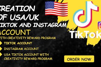 create USA tiktok account and instagram eligible for creativity reward program
