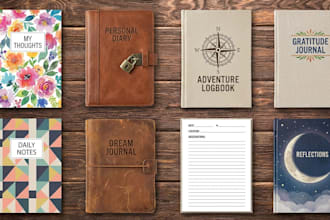 design spiral notebook, personal dairy cover, logbook, journal and interior page