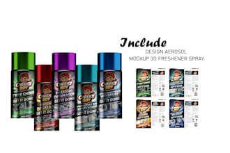 do aerosol freshener, automotive with 3d mockup aerosol