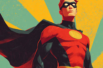 make super hero character design illustration