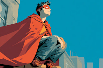 draw personalized superhero cartoons for comics or posters