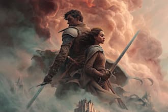 illustrate professional fantasy book cover art