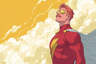design comic style superhero characters with action poses