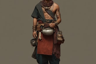 draw a realistic character concept art