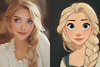 do cute disney cartoon portrait
