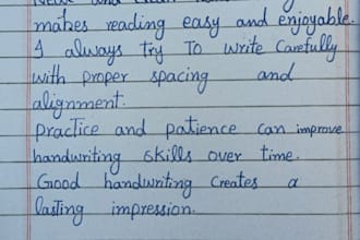 do clean and professional handwriting in english and urdu