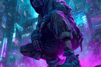 make portrait illustration or anything with cyberpunk style