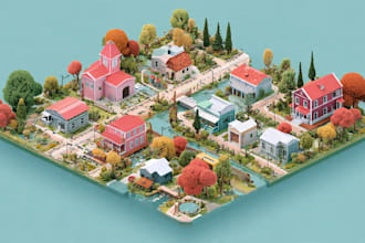 create a isometric map vector illustration