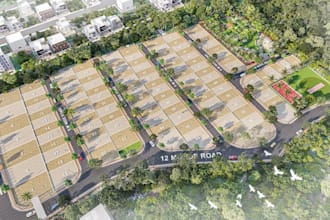 design estate site layout plan, urban house planning, 2d architectural site plan