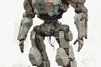 draw your mecha robot fanart or original in digital artwork