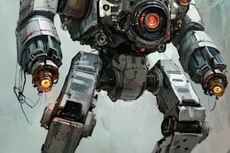 design sci fi mecha and robot concept art
