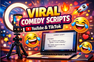 do viral comedy script writing for your youtube or tiktok