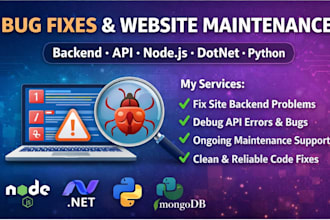fix bugs and maintain your website or backend application