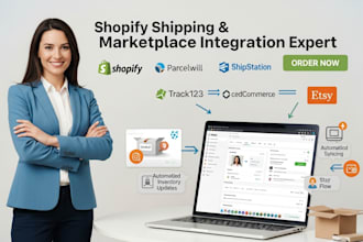setup shopify parcelwill shipstation track123 cedcommerce etsy integration site