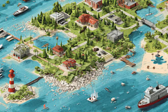 create a isometric map vector illustration