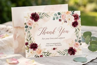 design elegant thankyou cards for wedding , birthday ,all events