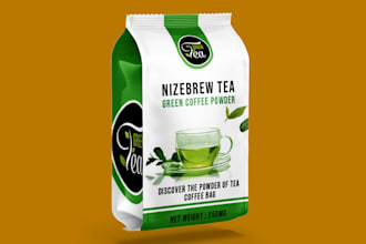 do a premium coffee label, coffee packaging design and coffee bag design