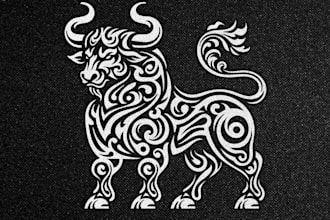make modern bold style bull head logo for you