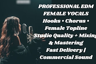 record edm female vocals hook chorus topline with mixing and mastering fx