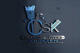 design a logo for cleaning service, maids, pressure wash, and laundry business