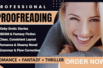 proofread your romance, erotica, bdsm story and erotic novel