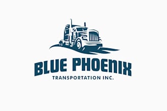 create a modern trucking and logistics company logo