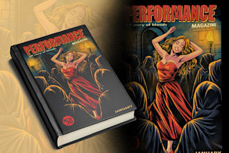 make artwork for book cover , poster retro , album cover