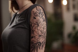 draw a custom tattoo design as a tattoo artist