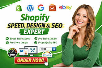 do shopify store design speed on page seo landing page dropshipping website