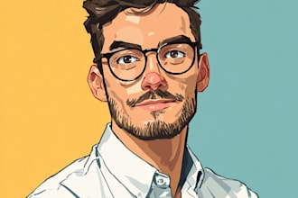 draw cartoon vector portrait with your face