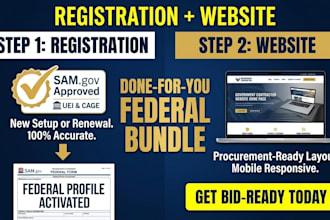 design a samgov compliant government contractor website for samgov bidding