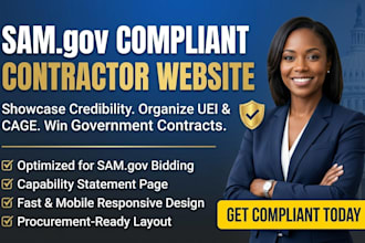 design a samgov compliant government contractor website for samgov bidding