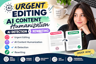 do urgent essay writing, ai content humanization, ai detection, and editing