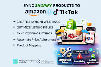 sync shopify products to amazon tiktok with full setup and error fixing