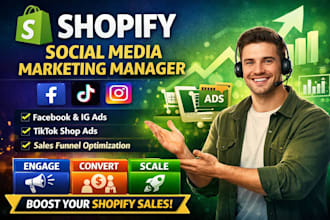 shopify social media facebook ig marketing manager tiktok shop ads shopify sales