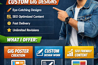 create a modern and eye catching fiverr gig poster