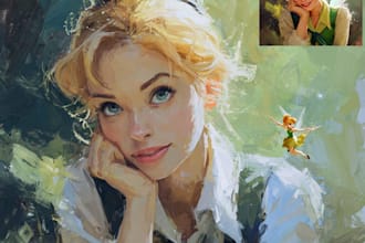illustrate gorgeous disney portrait painting