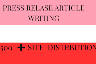 write press release articles and publish on news sites