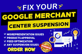 setup and optimize google merchant center and reapprove shopping ads expert